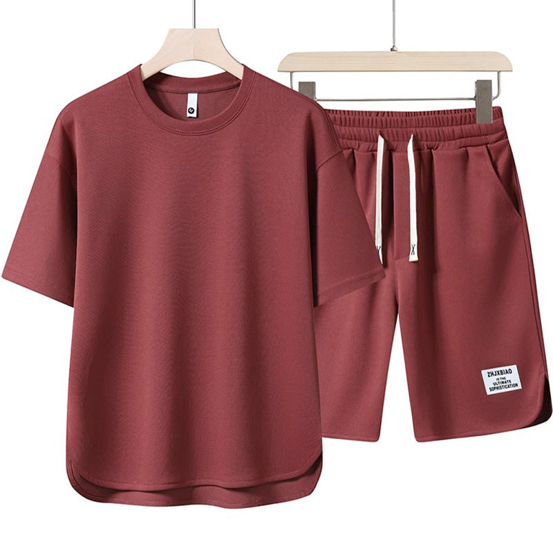Men's Summer Short Sleeve T-Shirt Crew Neck Solid Color