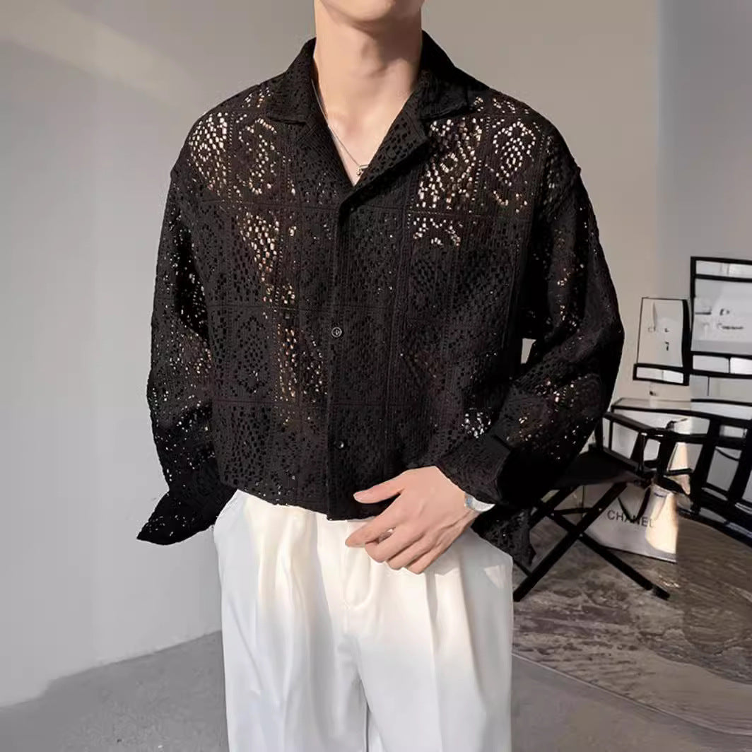 Men’s Summer Loose Fit Cuban Collar Shirt Short and Long Sleeve Options