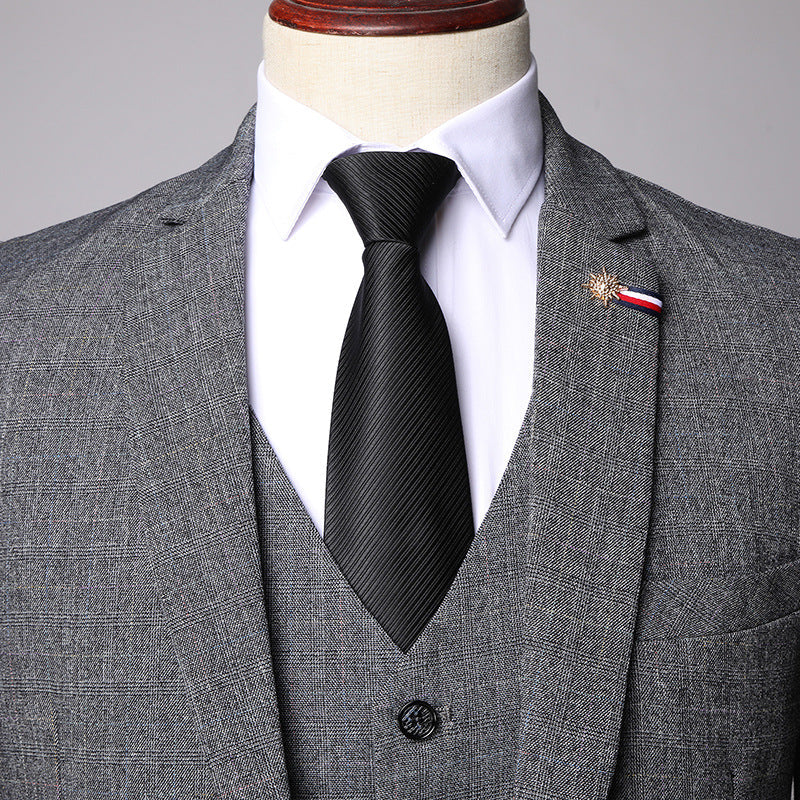 Men Spring Business Suit Three-Piece Set Blazer Waistcoat Trousers