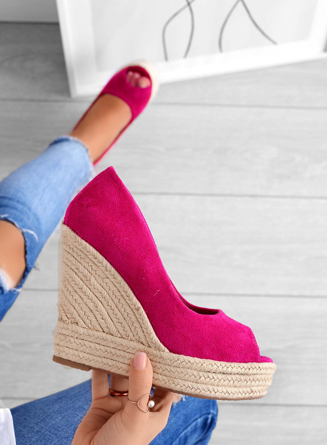 Female Spring Wedge Sandals with Open Toe Soft Lining and Slip-On Fit