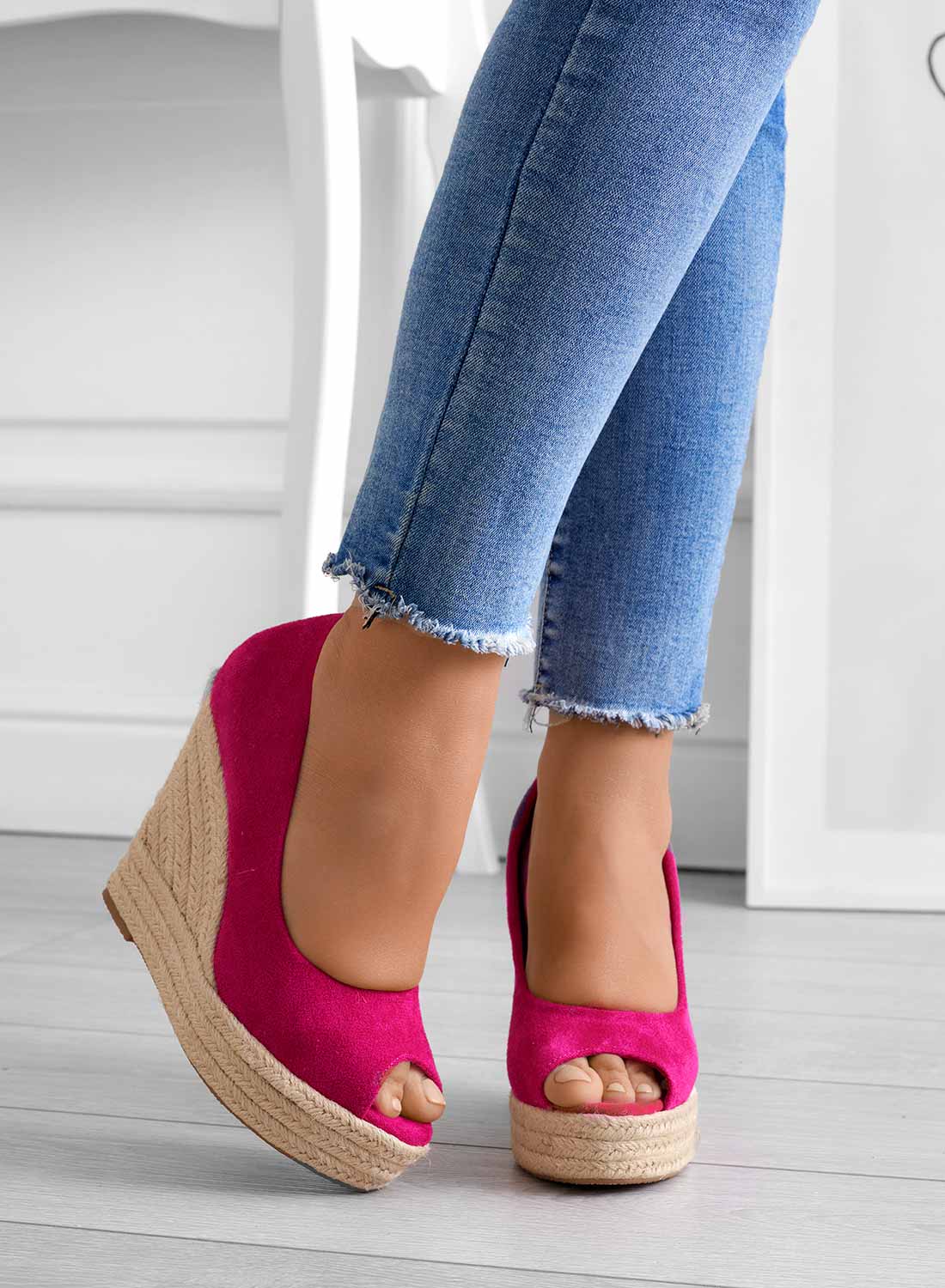 Female Spring Wedge Sandals with Open Toe Soft Lining and Slip-On Fit