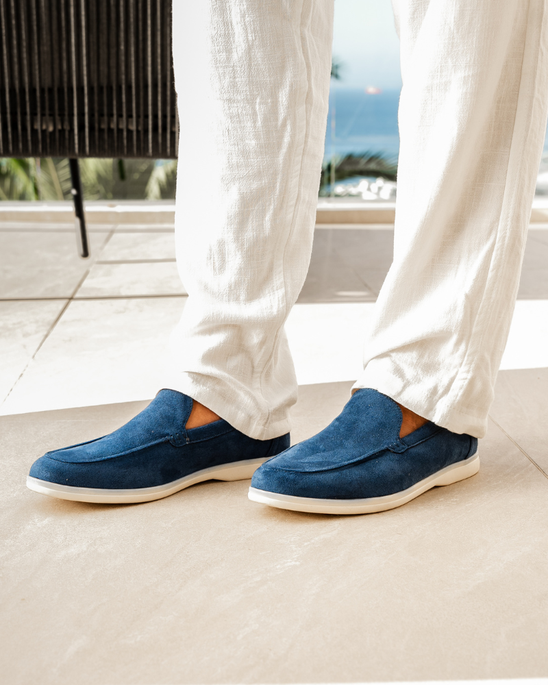 Men Suede Loafers With Slip-On Design And Cushioned Insole