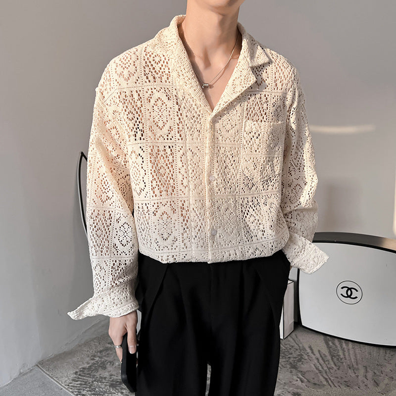 Men’s Summer Loose Fit Cuban Collar Shirt Short and Long Sleeve Options