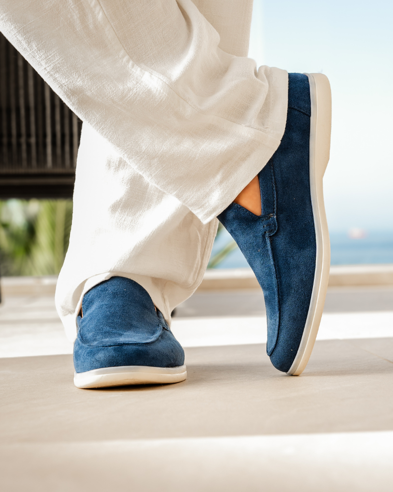 Men Suede Loafers With Slip-On Design And Cushioned Insole