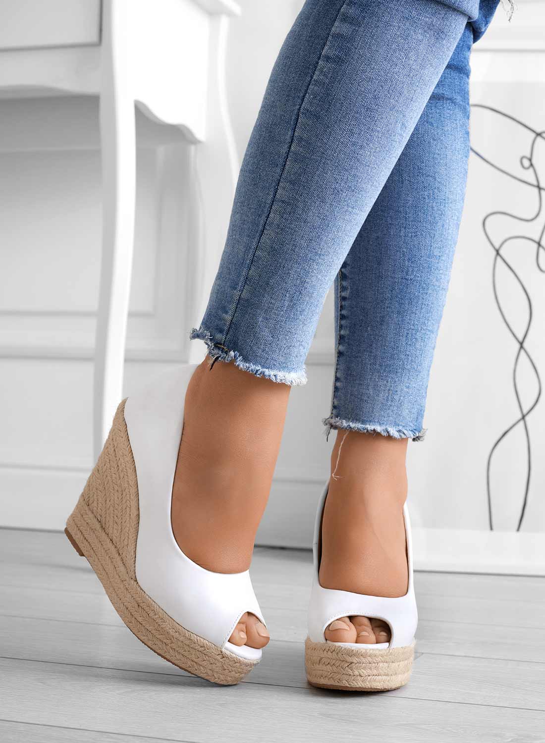 Female Spring Wedge Sandals with Open Toe Soft Lining and Slip-On Fit