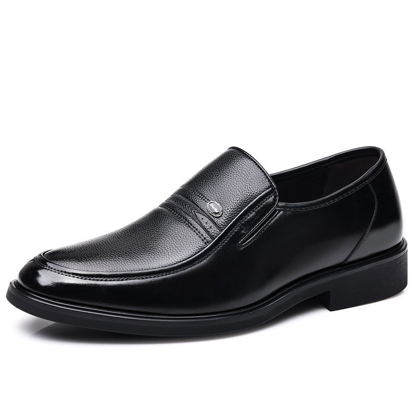 Men Formal Dress Shoes Pointed Toe Slip-Resistant Genuine Sheepskin Leather
