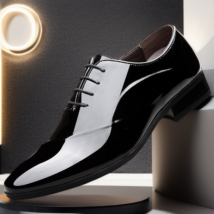 Men’s All-Season Lace-Up Shoes Plus Size PU Leather Upper Non-Slip Rubber Sole