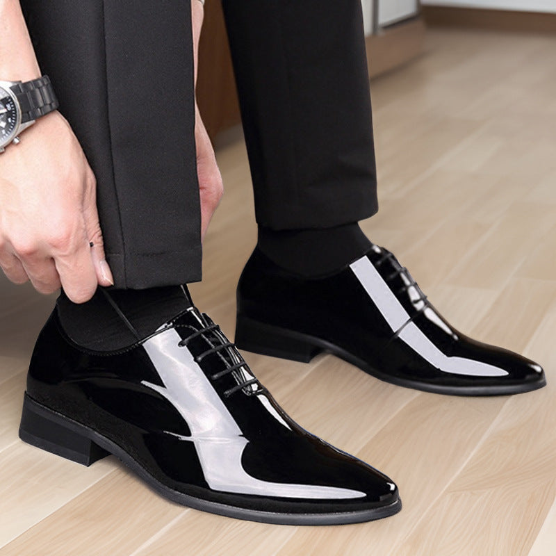 Men’s All-Season Lace-Up Shoes Plus Size PU Leather Upper Non-Slip Rubber Sole