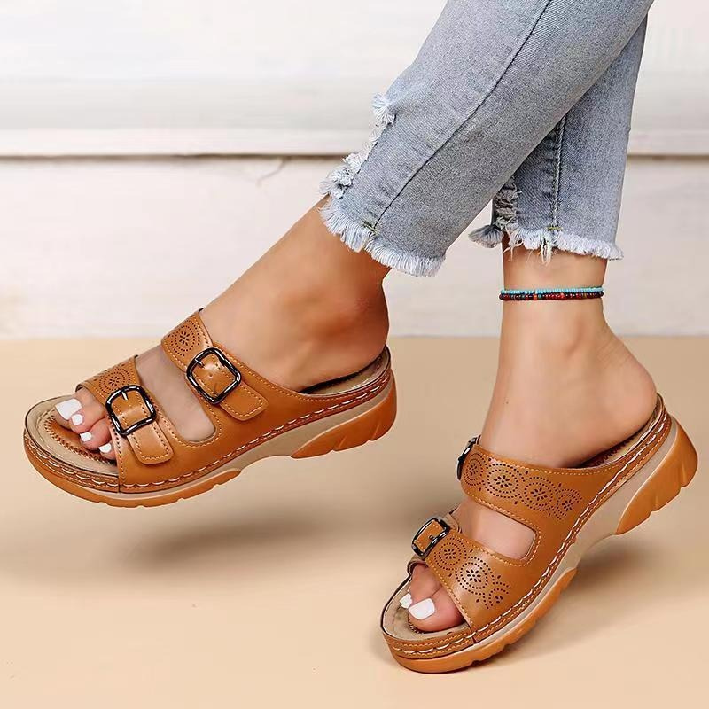 Female Summer Orthopedic Sandals Cushioned Footbed EVA Sole Slip-On Design