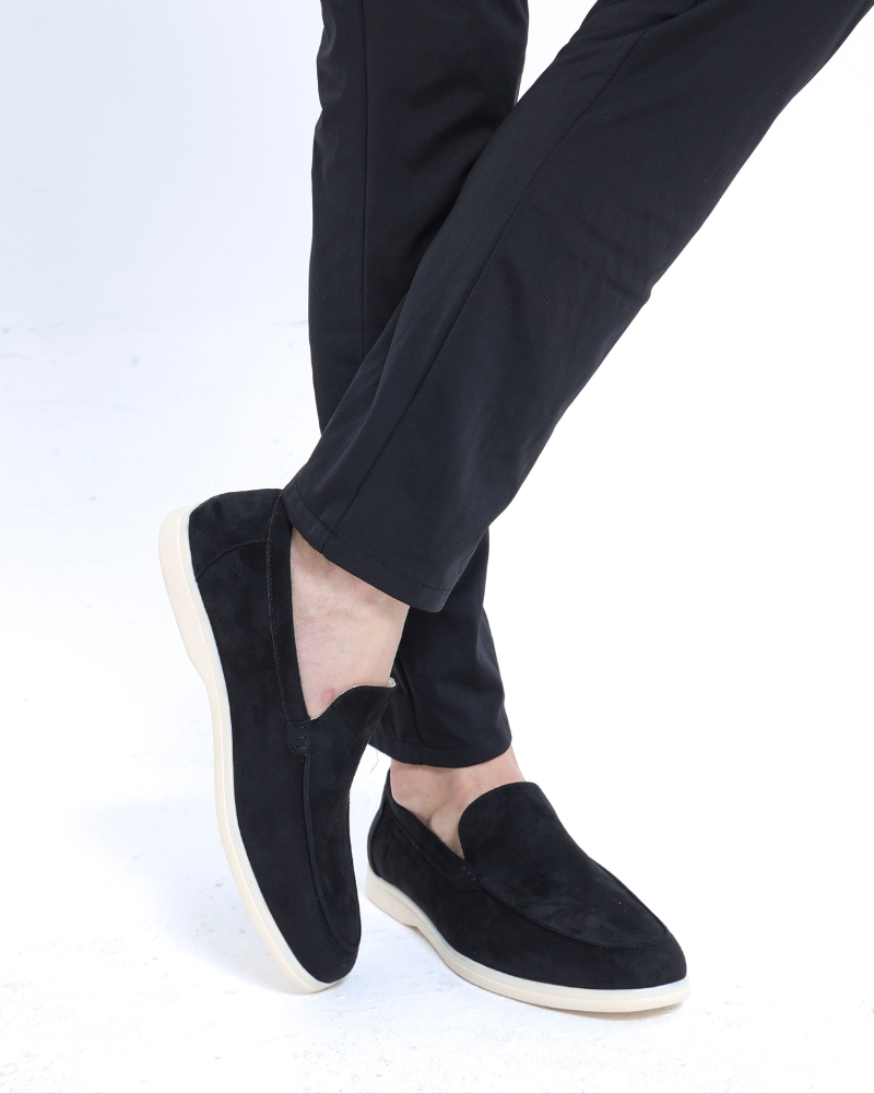 Men Suede Loafers With Slip-On Design And Cushioned Insole