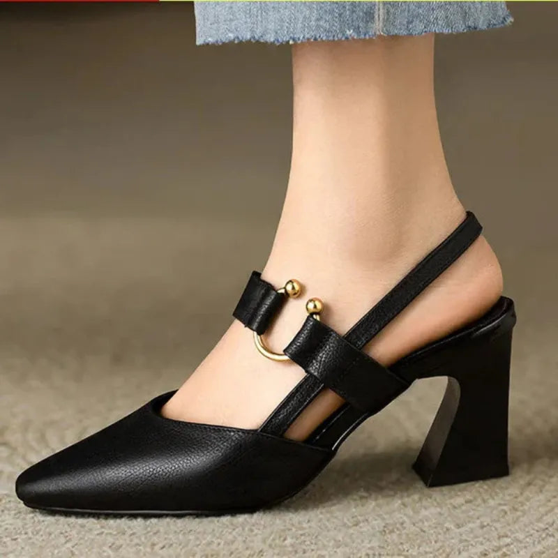 Women Block Heel Shoes Cushioned Insole With Wide Heel Base And Structured Fit