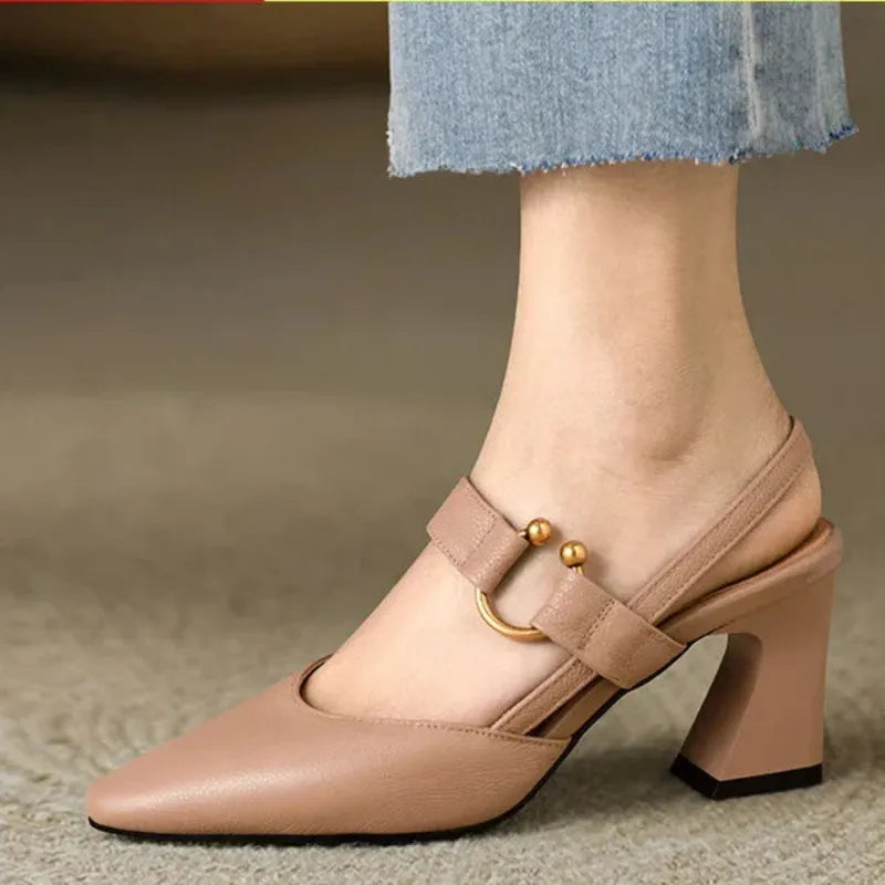 Women Block Heel Shoes Cushioned Insole With Wide Heel Base And Structured Fit