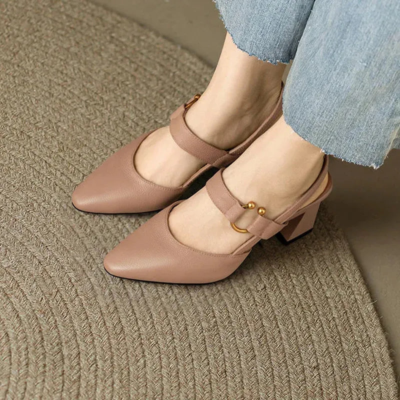 Women Block Heel Shoes Cushioned Insole With Wide Heel Base And Structured Fit