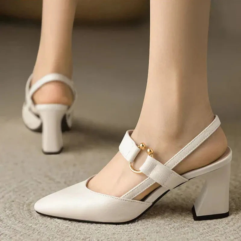Women Block Heel Shoes Cushioned Insole With Wide Heel Base And Structured Fit