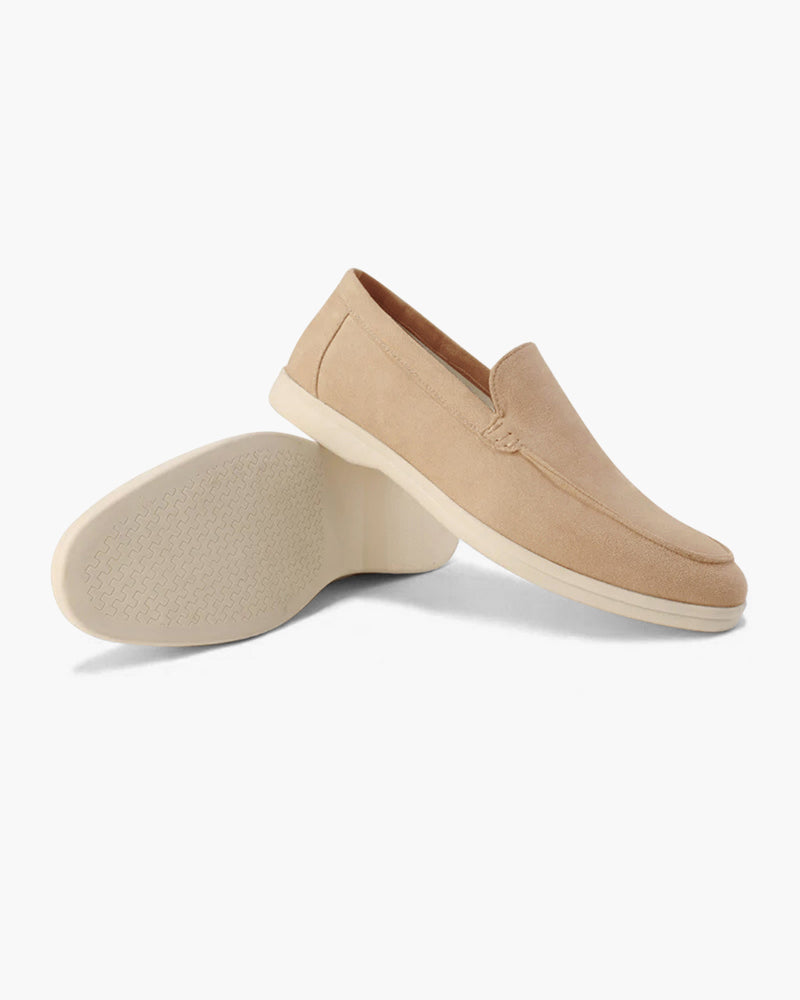 Men Suede Loafers With Slip-On Design And Cushioned Insole