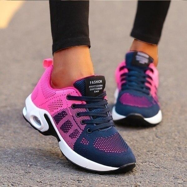 Women Walking Shoes Slip-On Mesh Upper With Cushioned Insole And Elastic Fit
