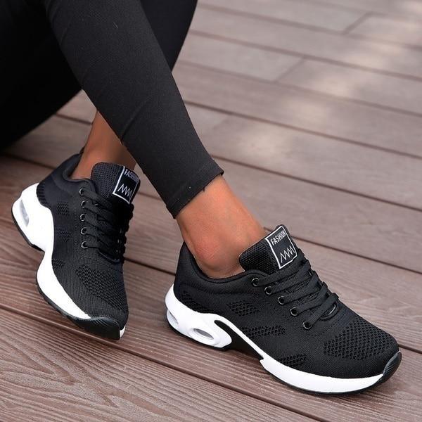 Women Walking Shoes Slip-On Mesh Upper With Cushioned Insole And Elastic Fit