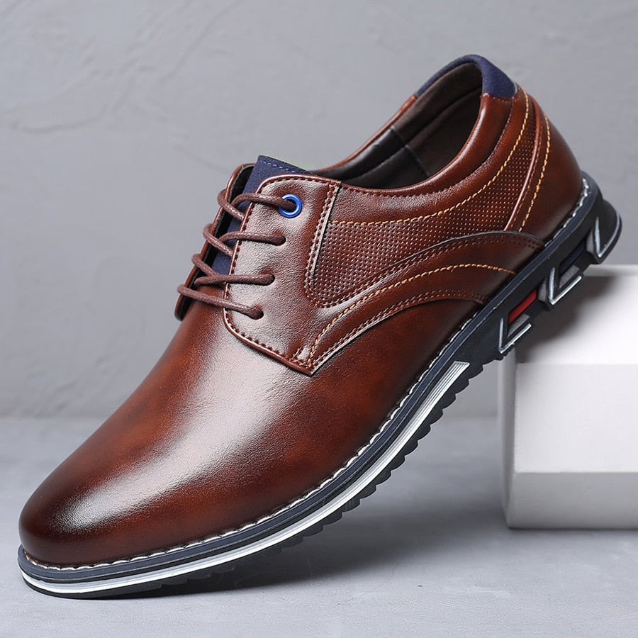 Men Dress Shoes With Arch Support Cushioned Sole And Round Toe