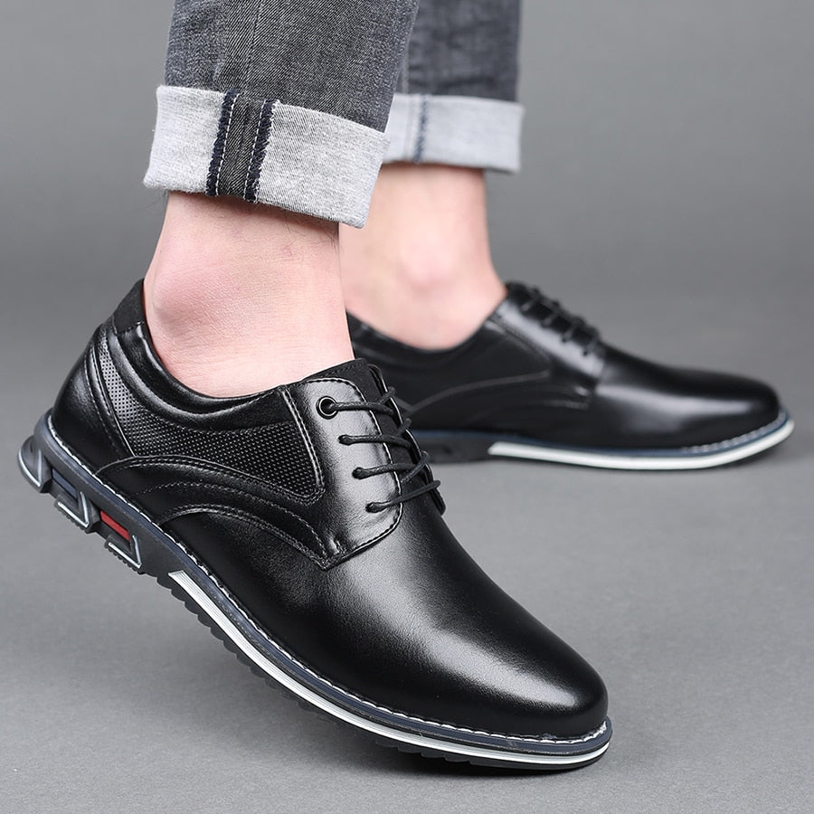 Men Dress Shoes With Arch Support Cushioned Sole And Round Toe