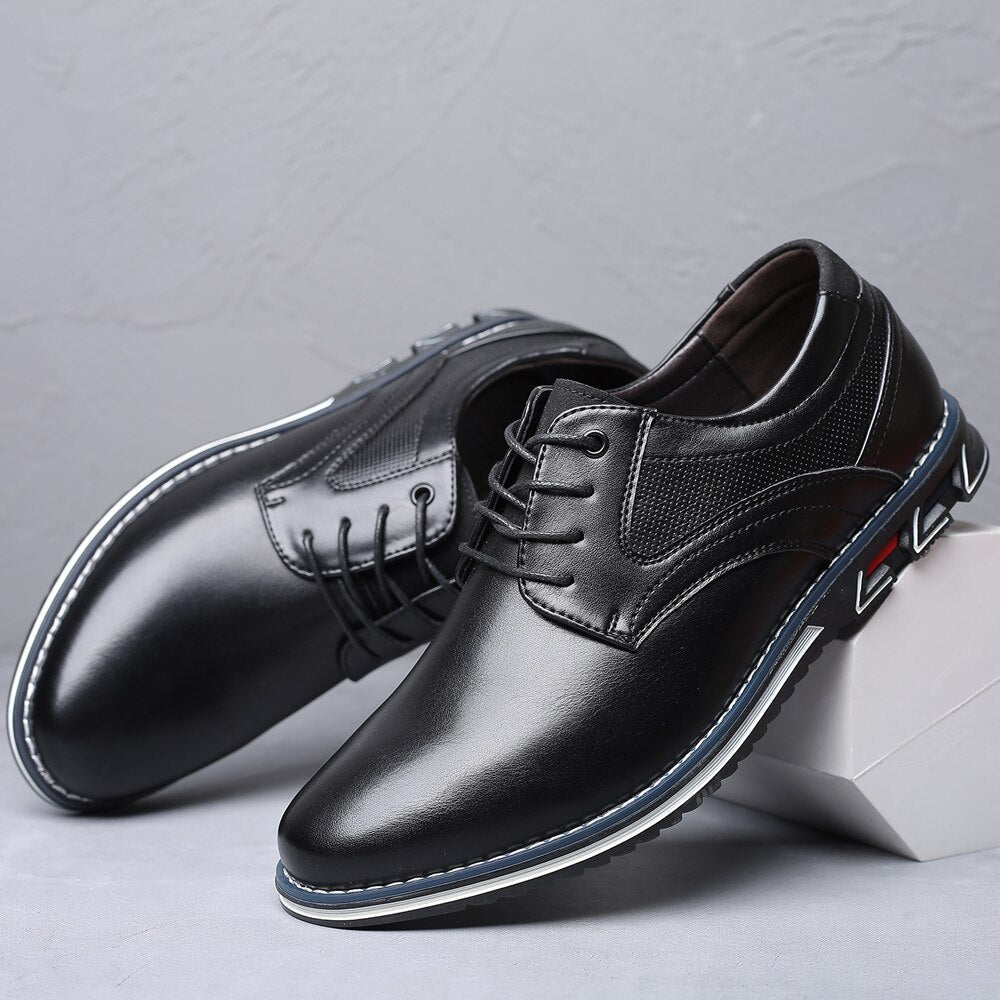 Men Dress Shoes With Arch Support Cushioned Sole And Round Toe