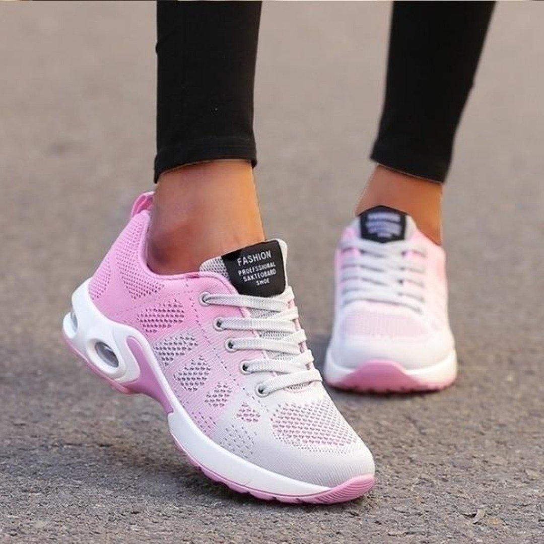 Women Walking Shoes Slip-On Mesh Upper With Cushioned Insole And Elastic Fit