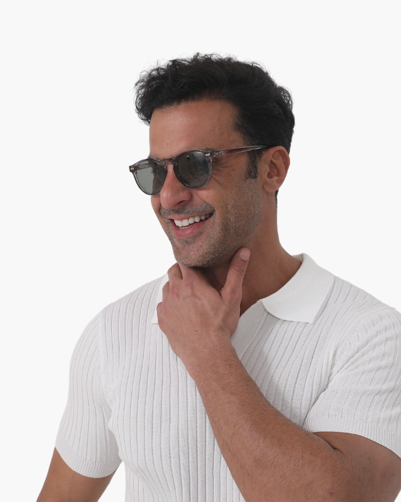 Men Polarised Sunglasses With UV Protection And Rectangular Frame