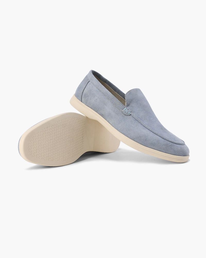 Men Suede Loafers With Slip-On Design And Cushioned Insole