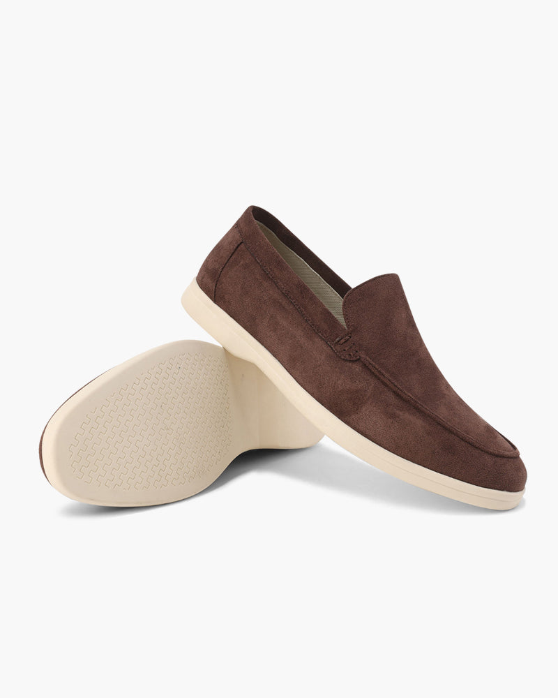 Men Suede Loafers With Slip-On Design And Cushioned Insole