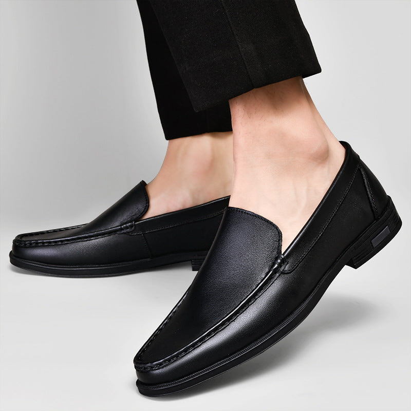 Male Loafers Slip-On Round Toe Rubber Sole Breathable Soft Sole