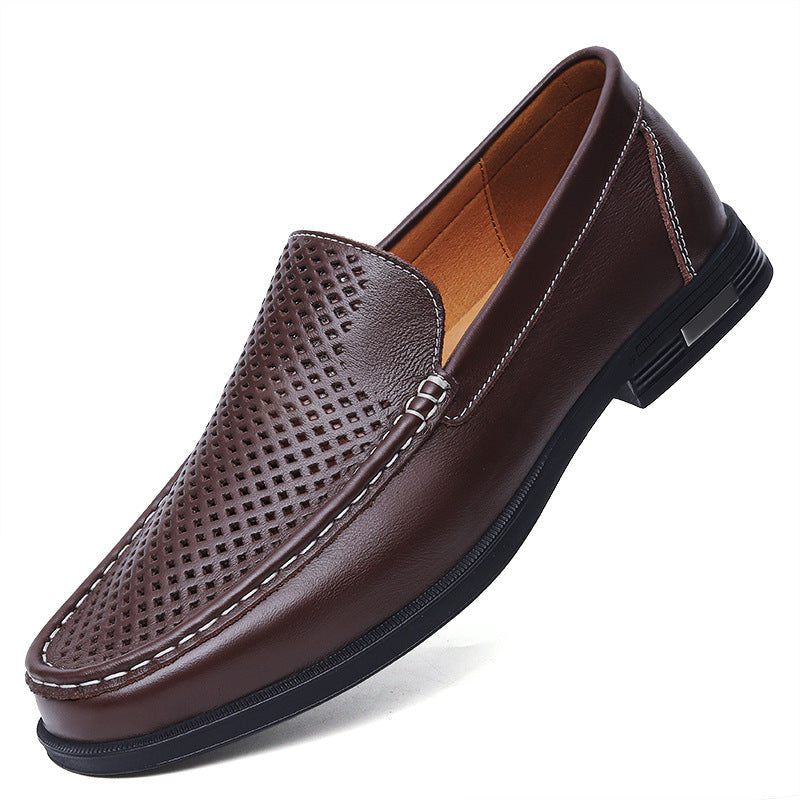 Male Loafers Slip-On Round Toe Rubber Sole Breathable Soft Sole