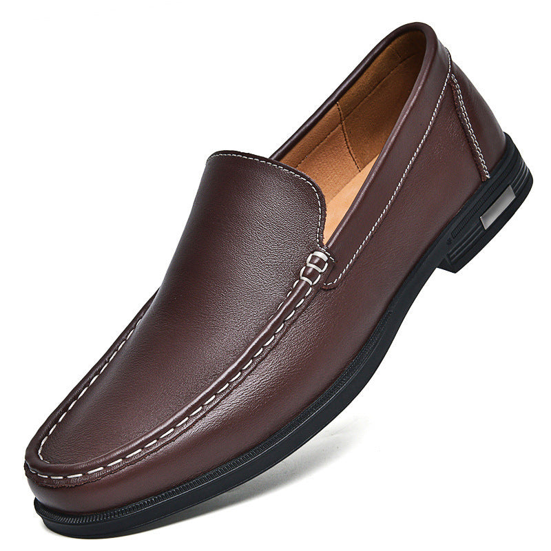 Male Loafers Slip-On Round Toe Rubber Sole Breathable Soft Sole