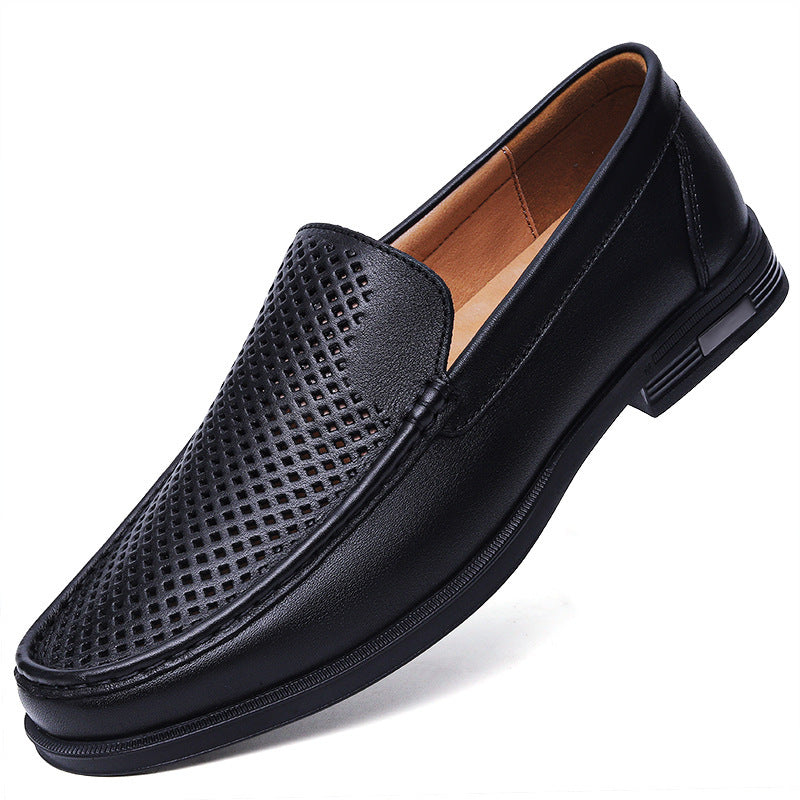 Male Loafers Slip-On Round Toe Rubber Sole Breathable Soft Sole