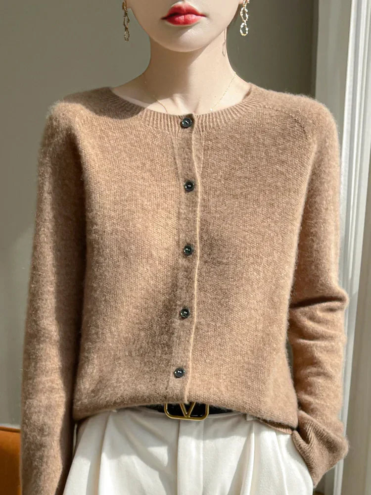 Women Autumn Knitted Cardigan Open Front Breathable Fabric