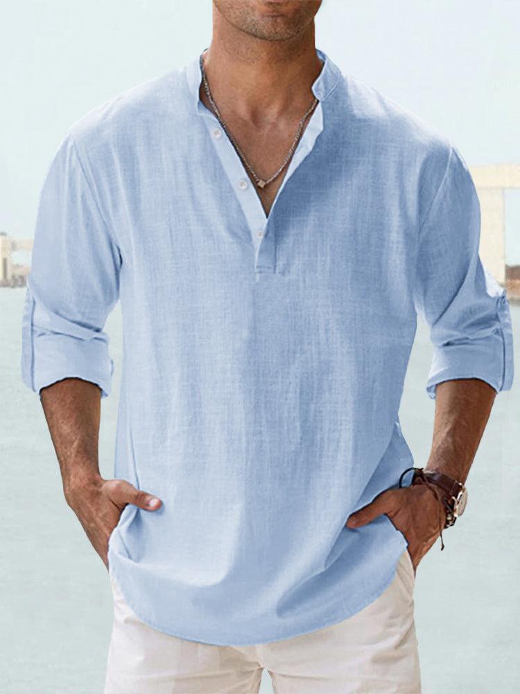 Men’s Summer Long Sleeve Shirt Lightweight Breathable Relaxed Fit