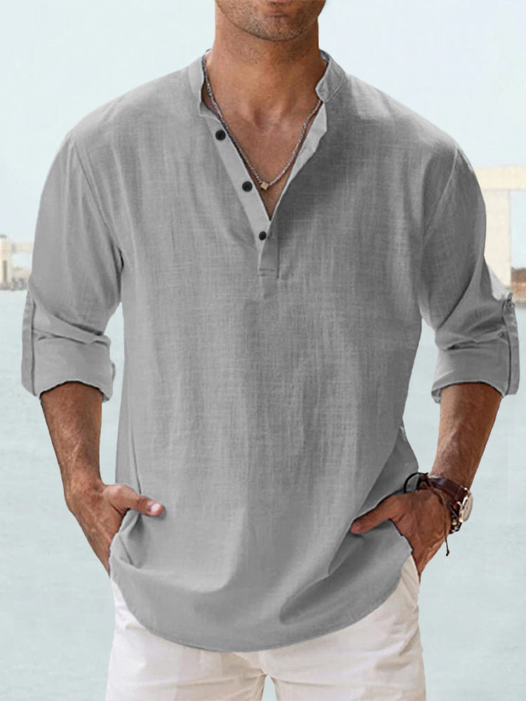 Men’s Summer Long Sleeve Shirt Lightweight Breathable Relaxed Fit