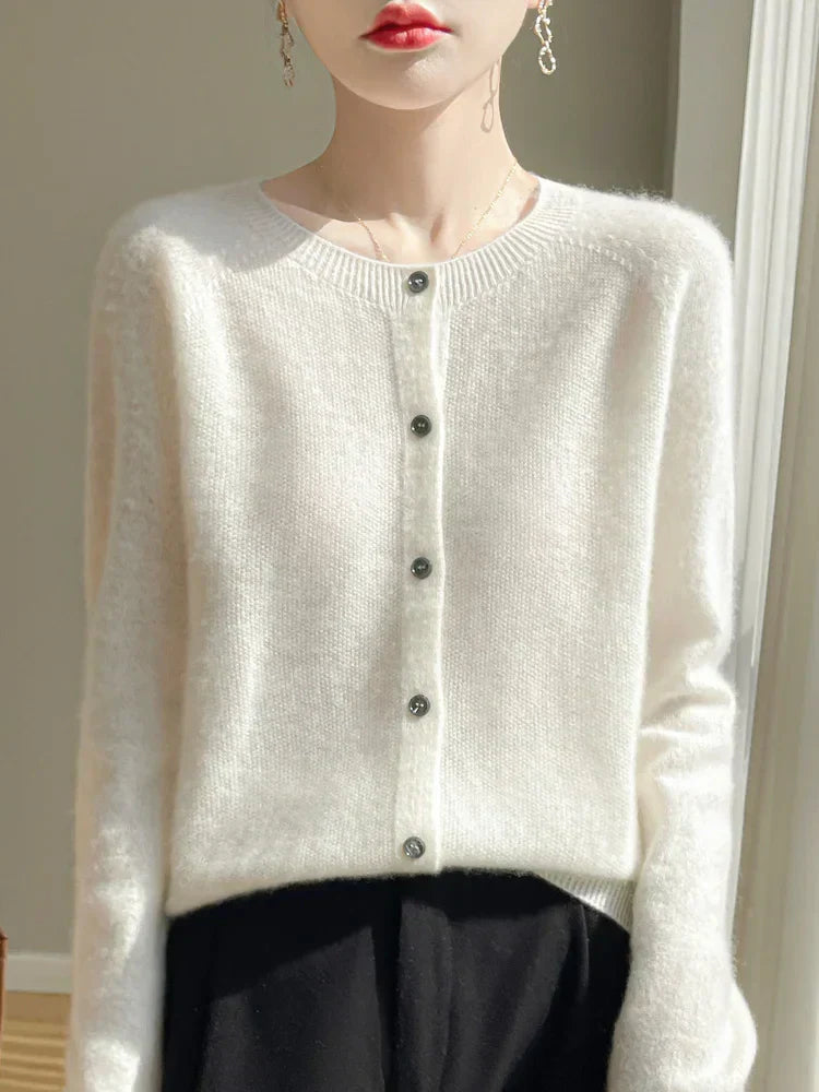 Women Autumn Knitted Cardigan Open Front Breathable Fabric