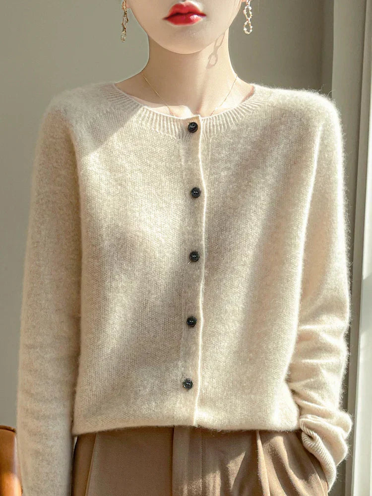 Women Autumn Knitted Cardigan Open Front Breathable Fabric