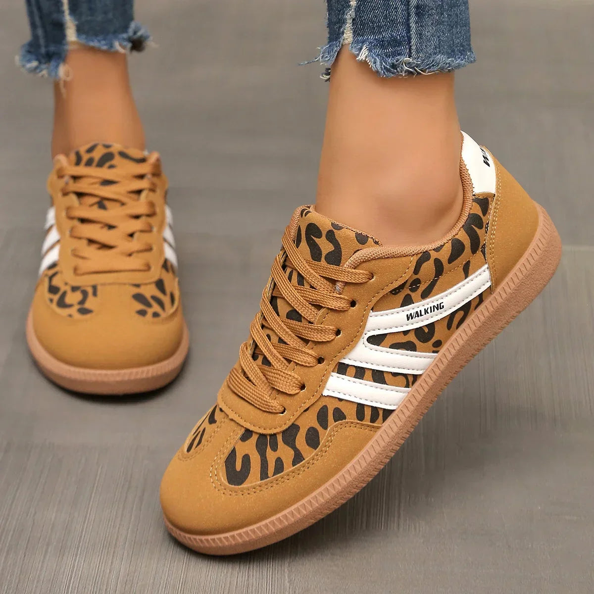 Women Walking Sneakers Breathable Mesh Upper With Cushioned Sole And Lace-Up Closure