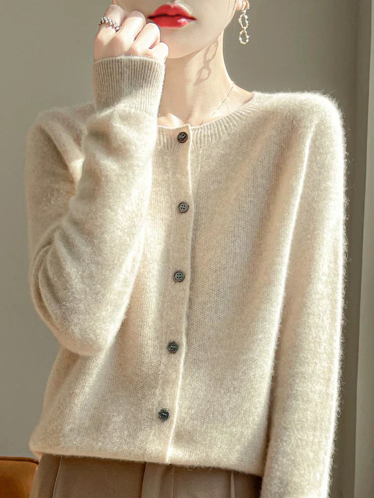 Women Autumn Knitted Cardigan Open Front Breathable Fabric