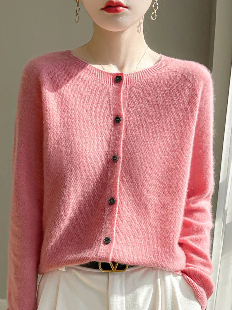 Women Autumn Knitted Cardigan Open Front Breathable Fabric