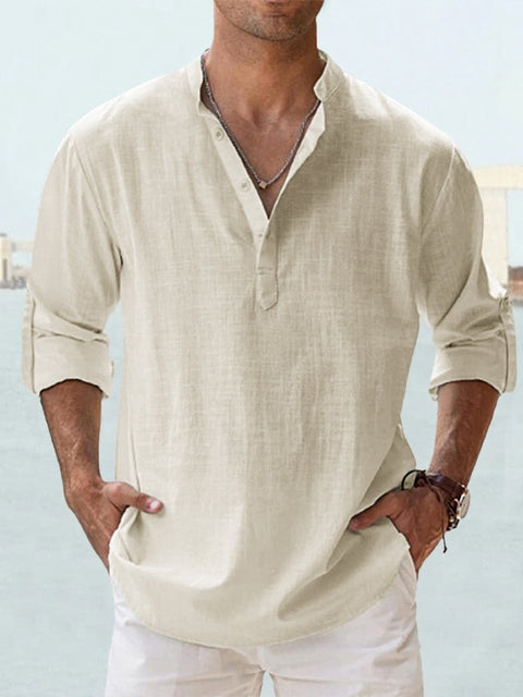 Men’s Summer Long Sleeve Shirt Lightweight Breathable Relaxed Fit