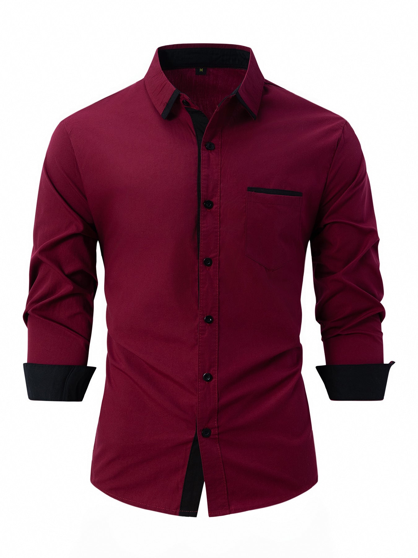 Men's Spring Autumn Business Shirt Slim Fit Striped Button-Down Long Sleeve Non-Iron