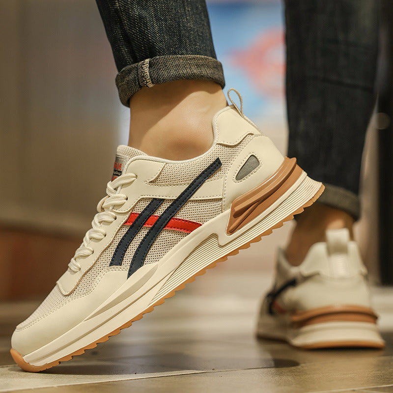 Men's Summer Running Shoes Breathable Mesh Upper Rubber Sole Low-Top
