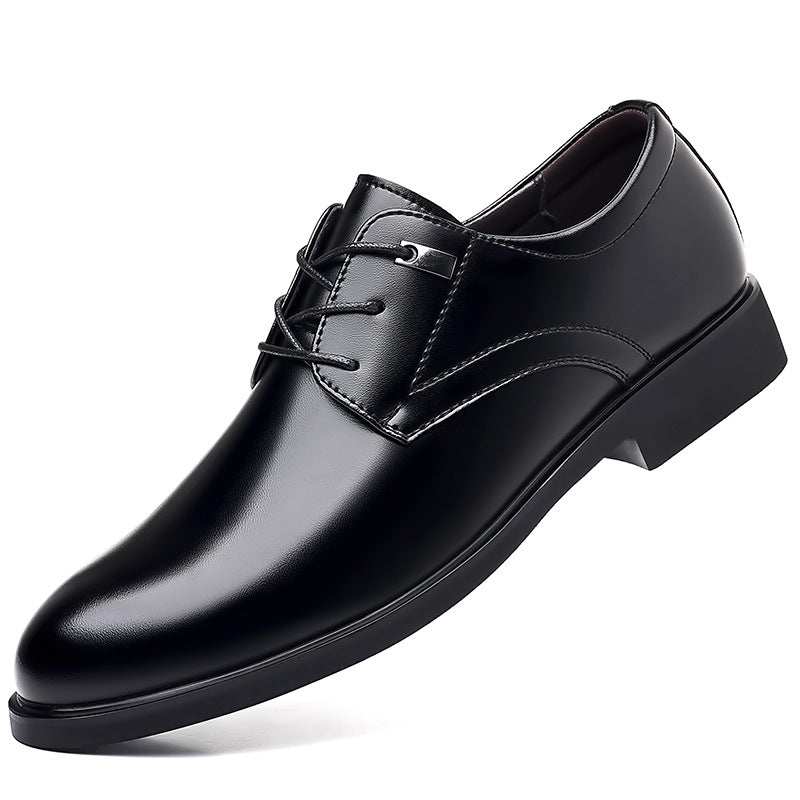 Men Formal Dress Shoes Pointed Toe Slip-Resistant Genuine Sheepskin Leather