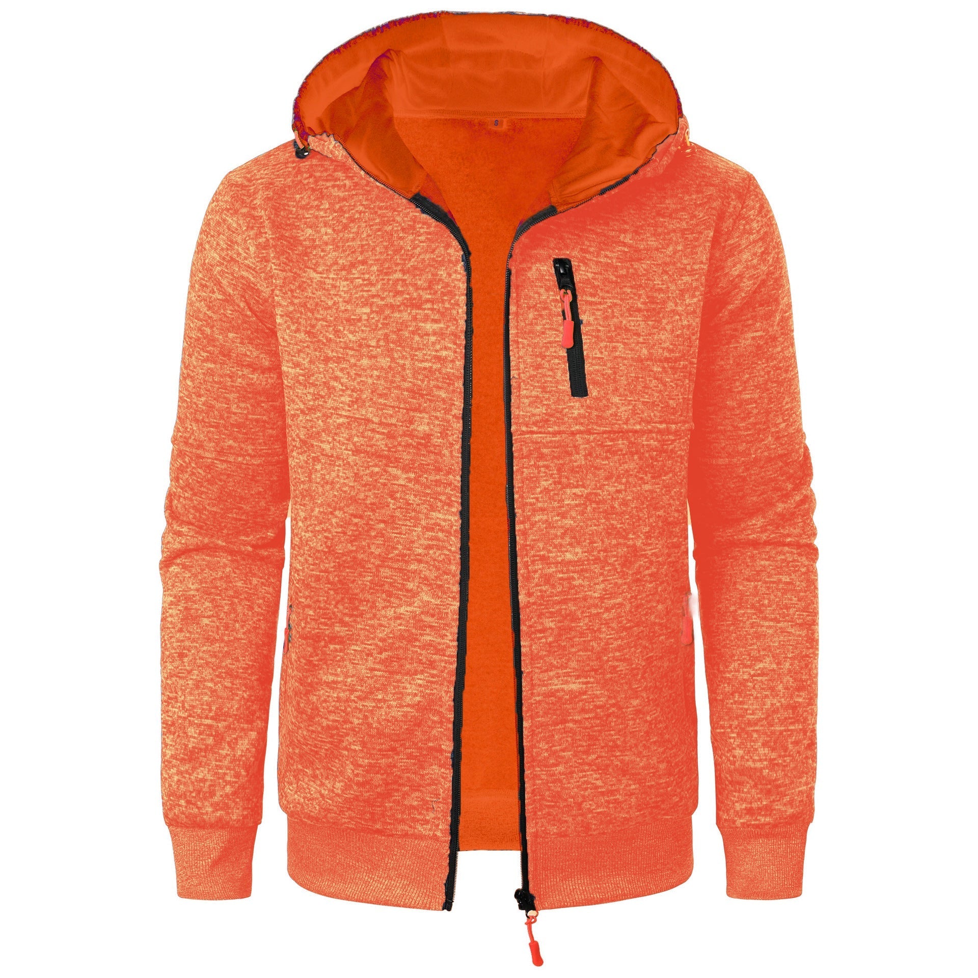 Men Hooded Knit Cardigan Jacquard Full Zip