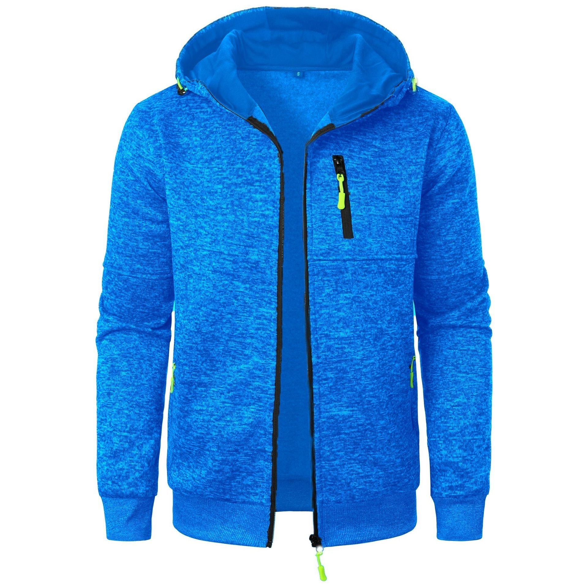 Men Hooded Knit Cardigan Jacquard Full Zip