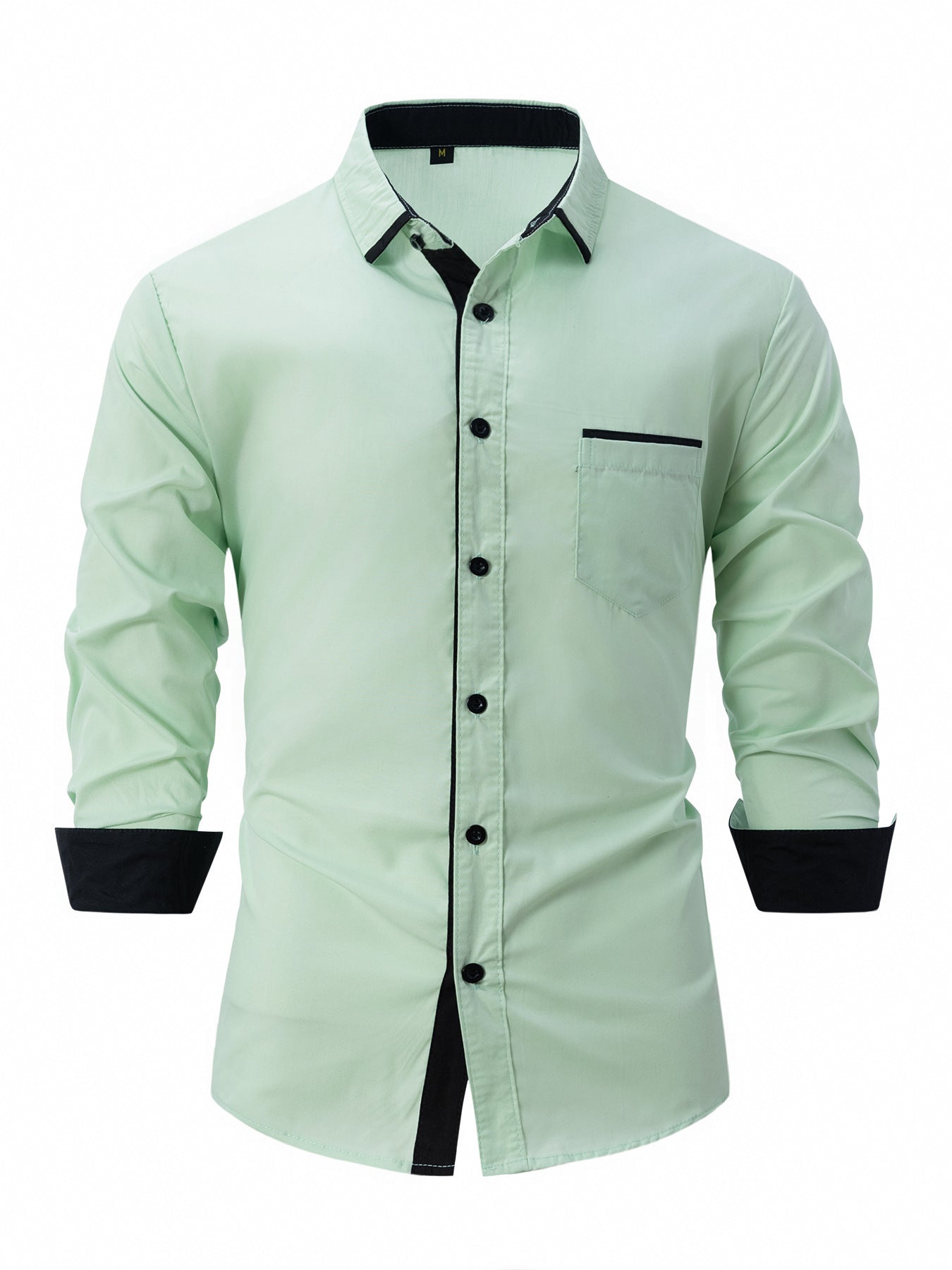 Men's Spring Autumn Business Shirt Slim Fit Striped Button-Down Long Sleeve Non-Iron