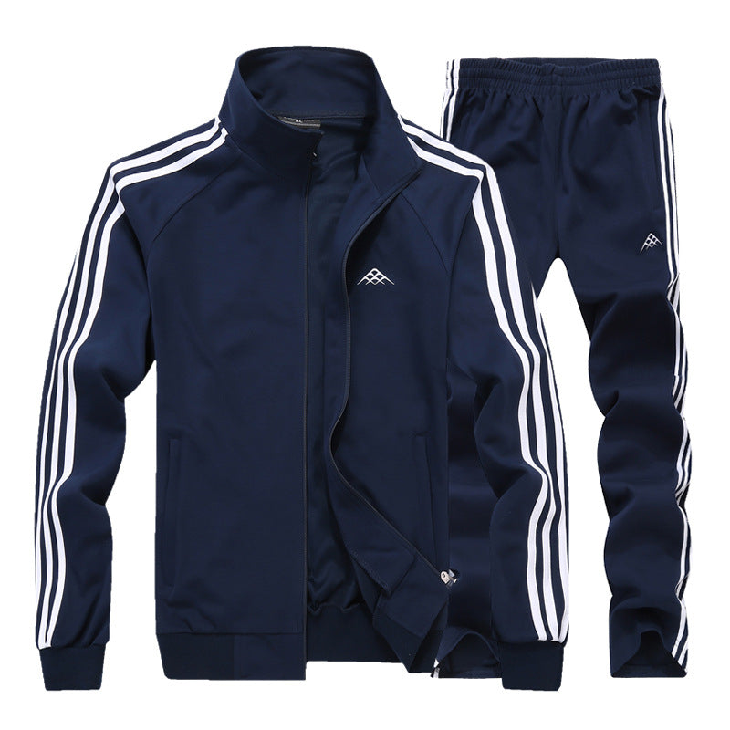 Men Sportswear Suit Lightweight Two-Piece Full Zip Contrast Design