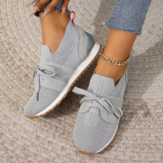 Female Spring Walking Shoes Breathable Mesh Upper Non-Slip Lightweight Sole