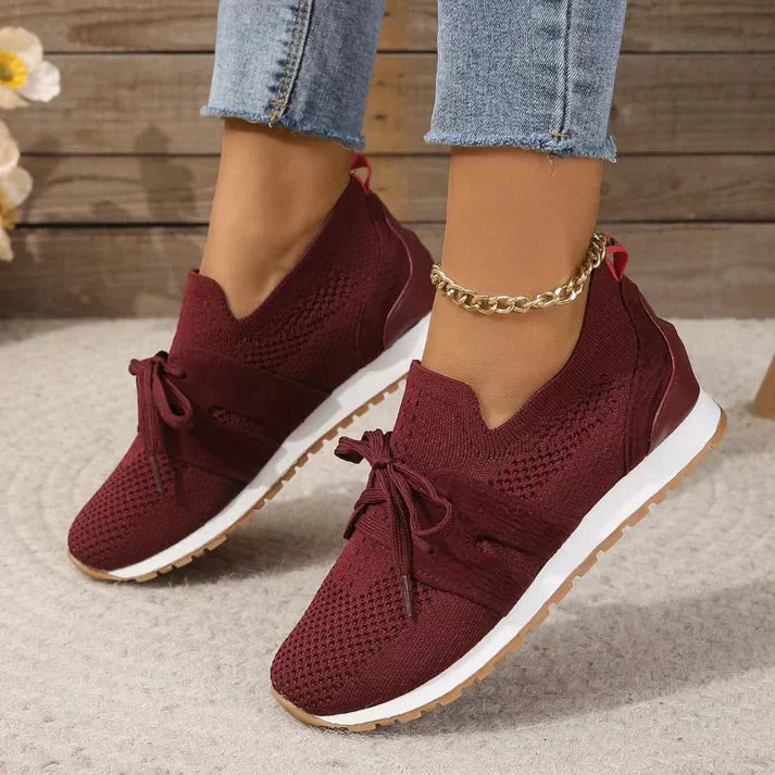 Female Spring Walking Shoes Breathable Mesh Upper Non-Slip Lightweight Sole